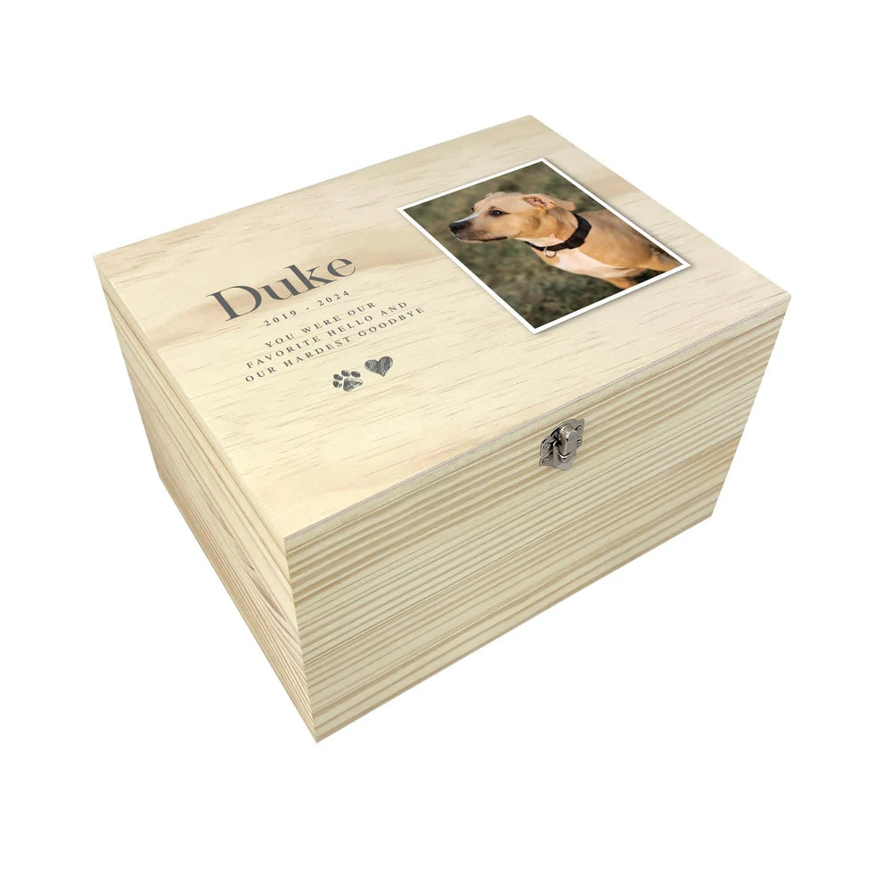 Personalised Sketch Photo Pet Memorial Keepsake Box 5 Sizes