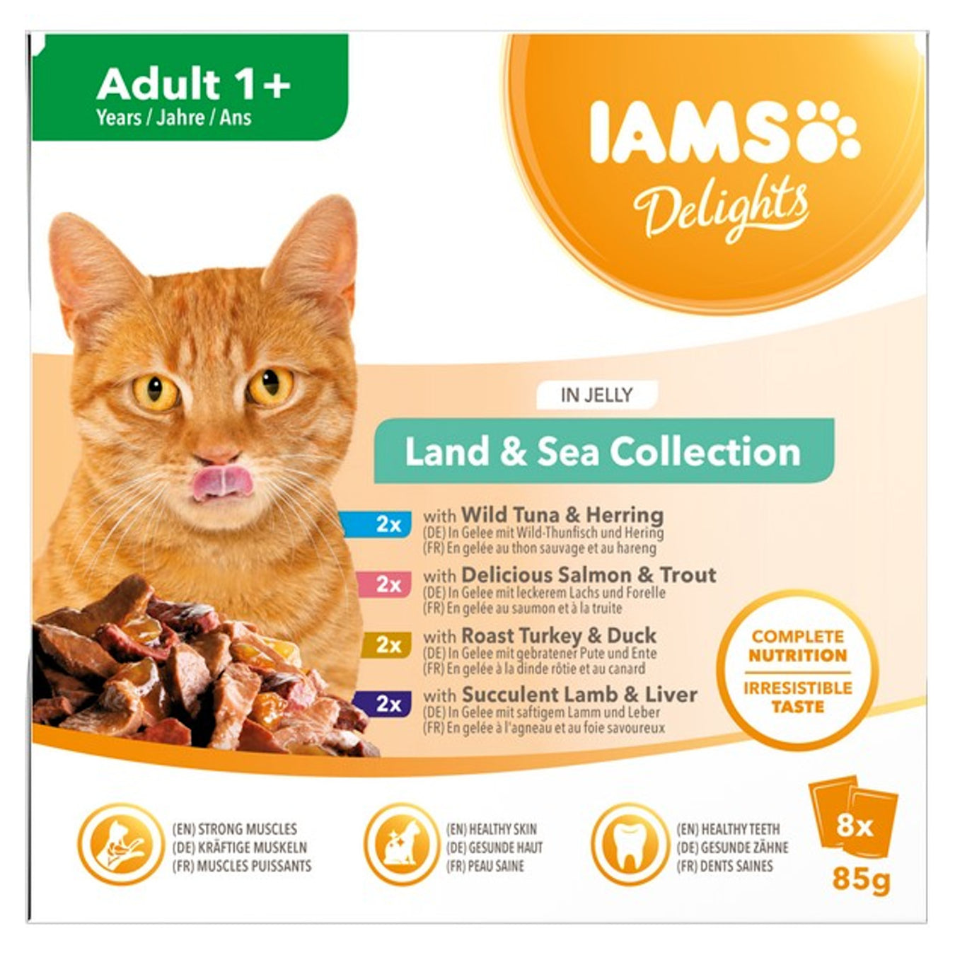 IAMS Delights Adult Land Sea Collection in Jelly 8 x 85g