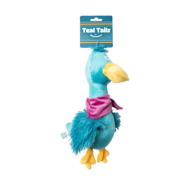 Animal Instincts Teal Tails Tom the Duck Plush with Squeaker