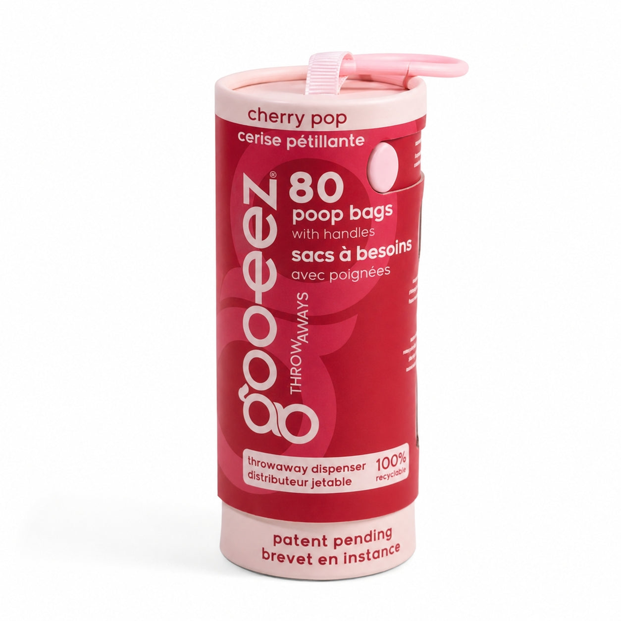Goo-eez Dog Poo Bag Dispenser - Cherry Pop (80 Bags)
