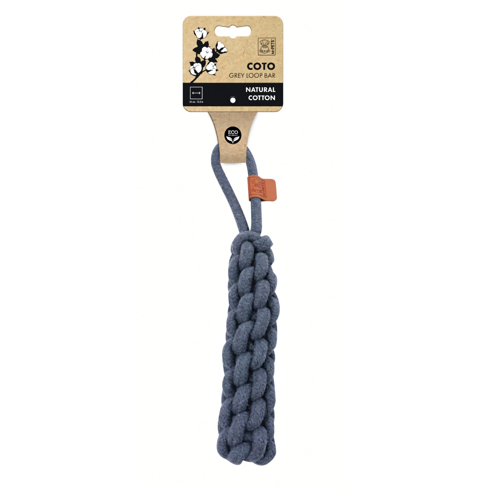M-PETS Coto Loop Bar Natural Cotton Rope Dog Toy – 34cm