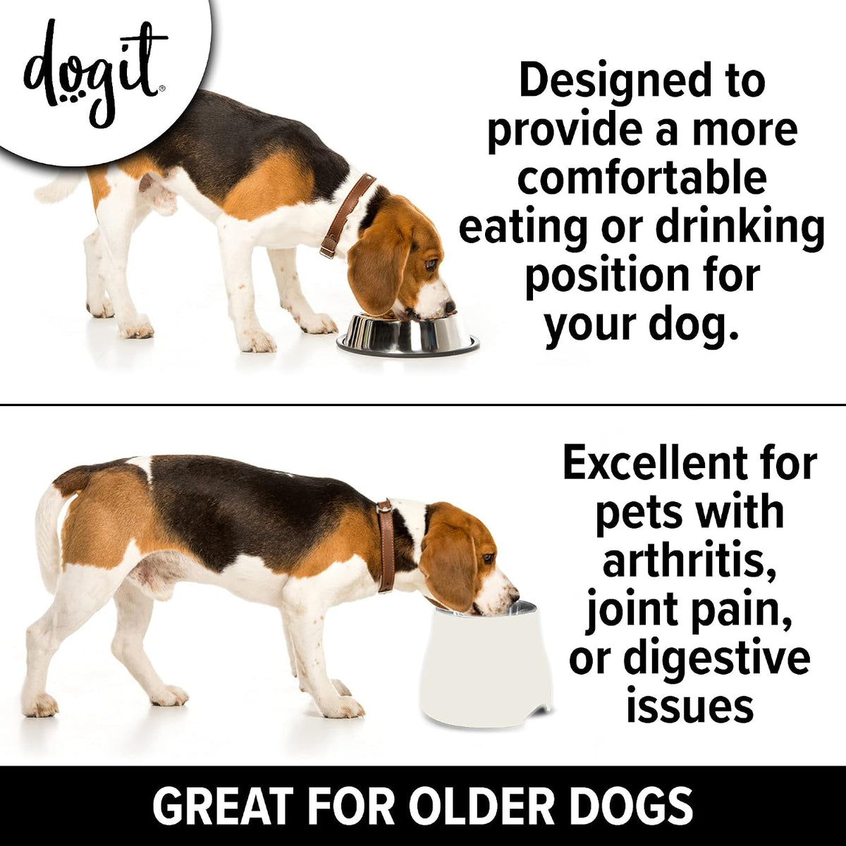 Dogit Elevated Dog Dish Bowl White Large 900ml