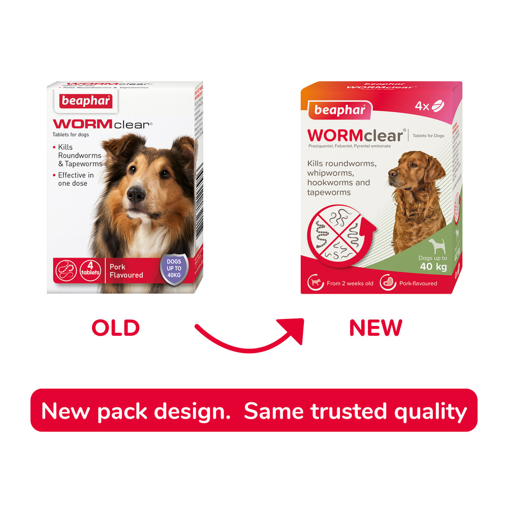 Beaphar WORMclear for Large Dogs up to 40kg Worming Tablets x 4