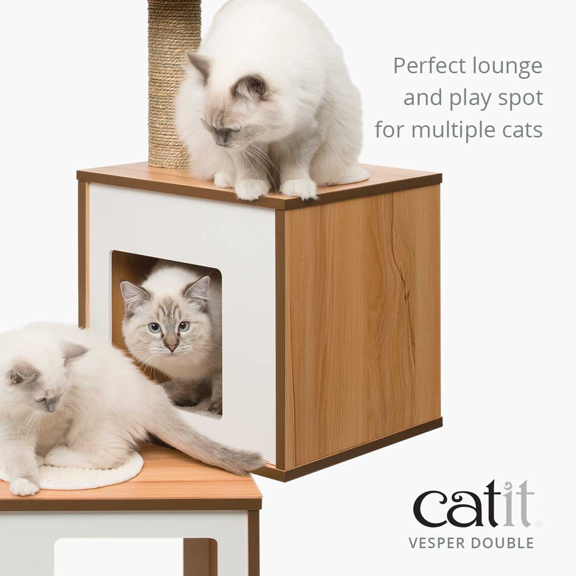 Catit Cat Furniture Vesper Double Walnut