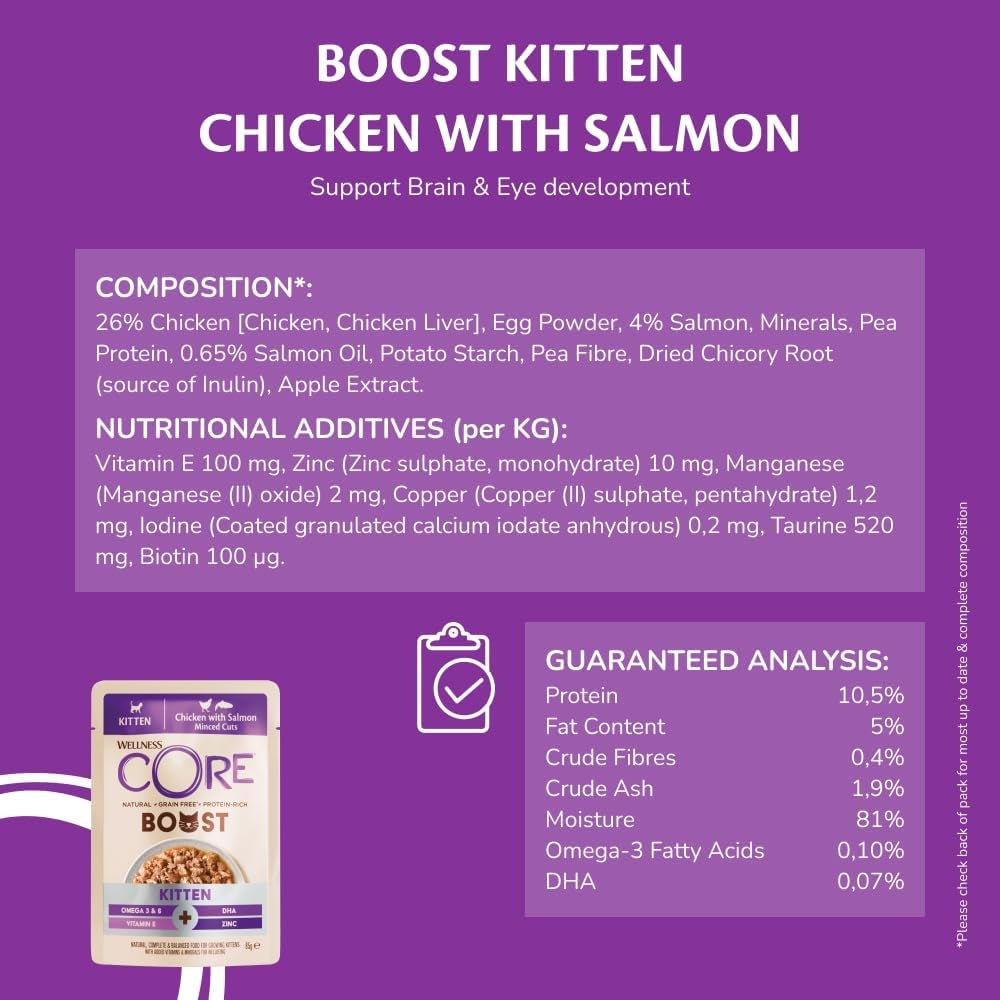 Wellness CORE Cat Boost Kitten Chicken with Salmon 14 x 85g