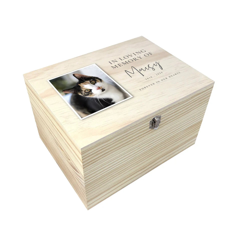 Personalised In Loving Memory Of Photo Pet Memorial Keepsake Box 5 Sizes