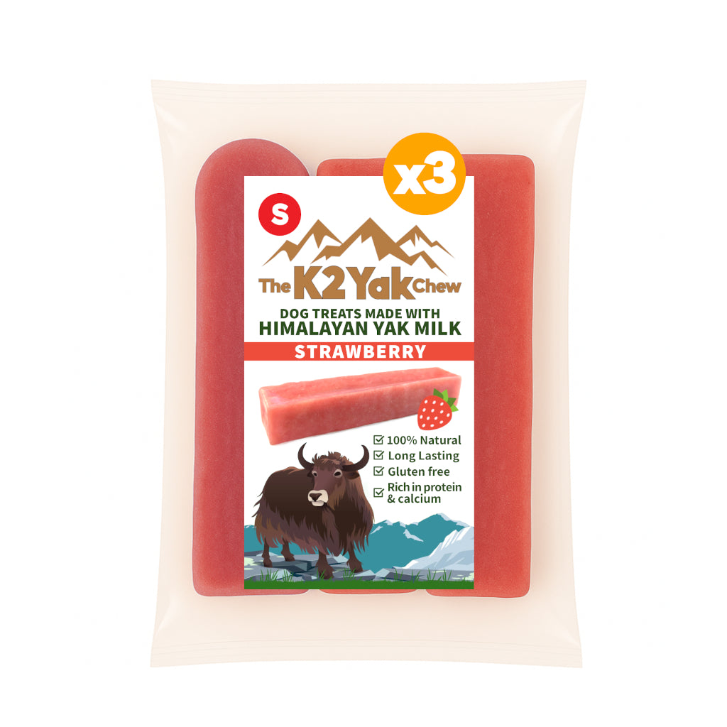 K2 Yak Chews Dog Treats Strawberry Small
