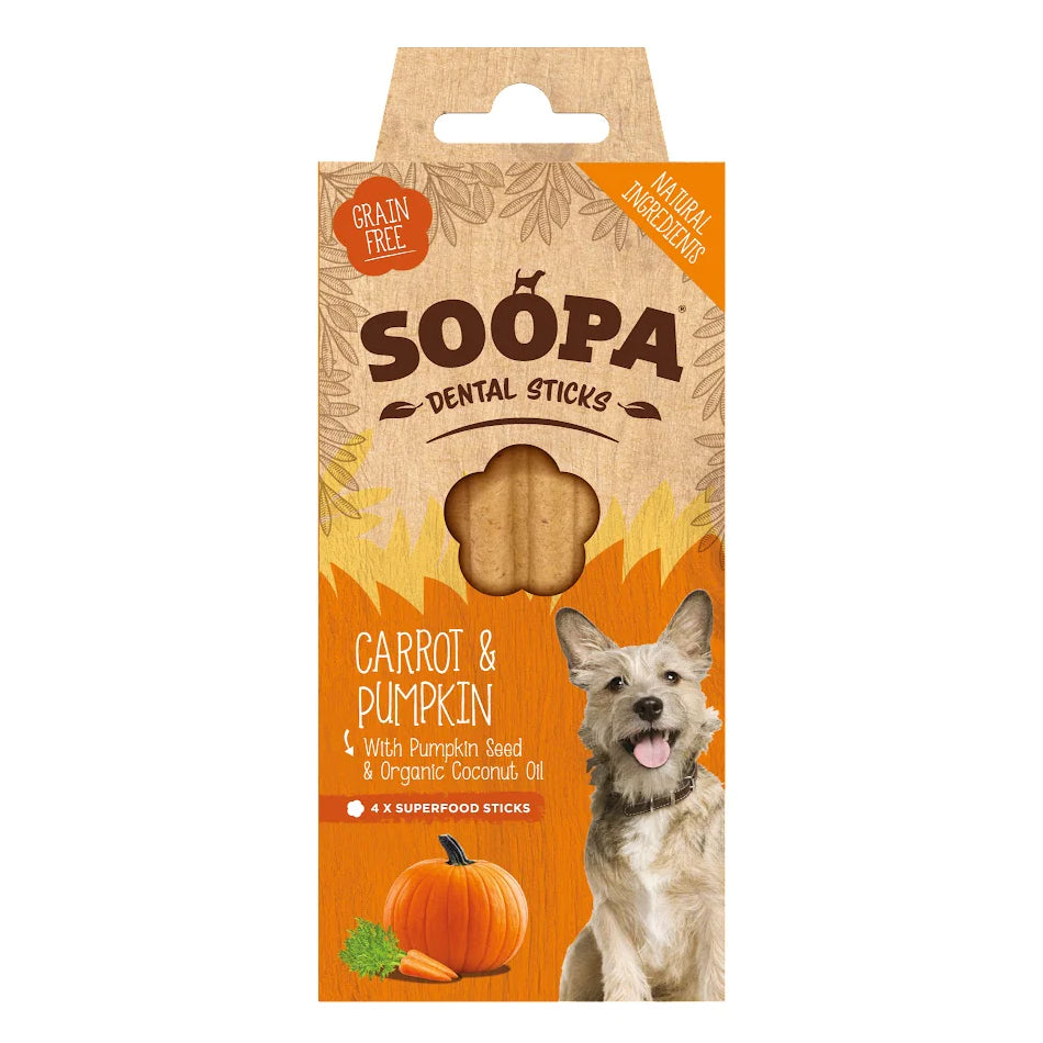 Soopa Pets Dental Sticks Carrot and & Pumpkin 100g