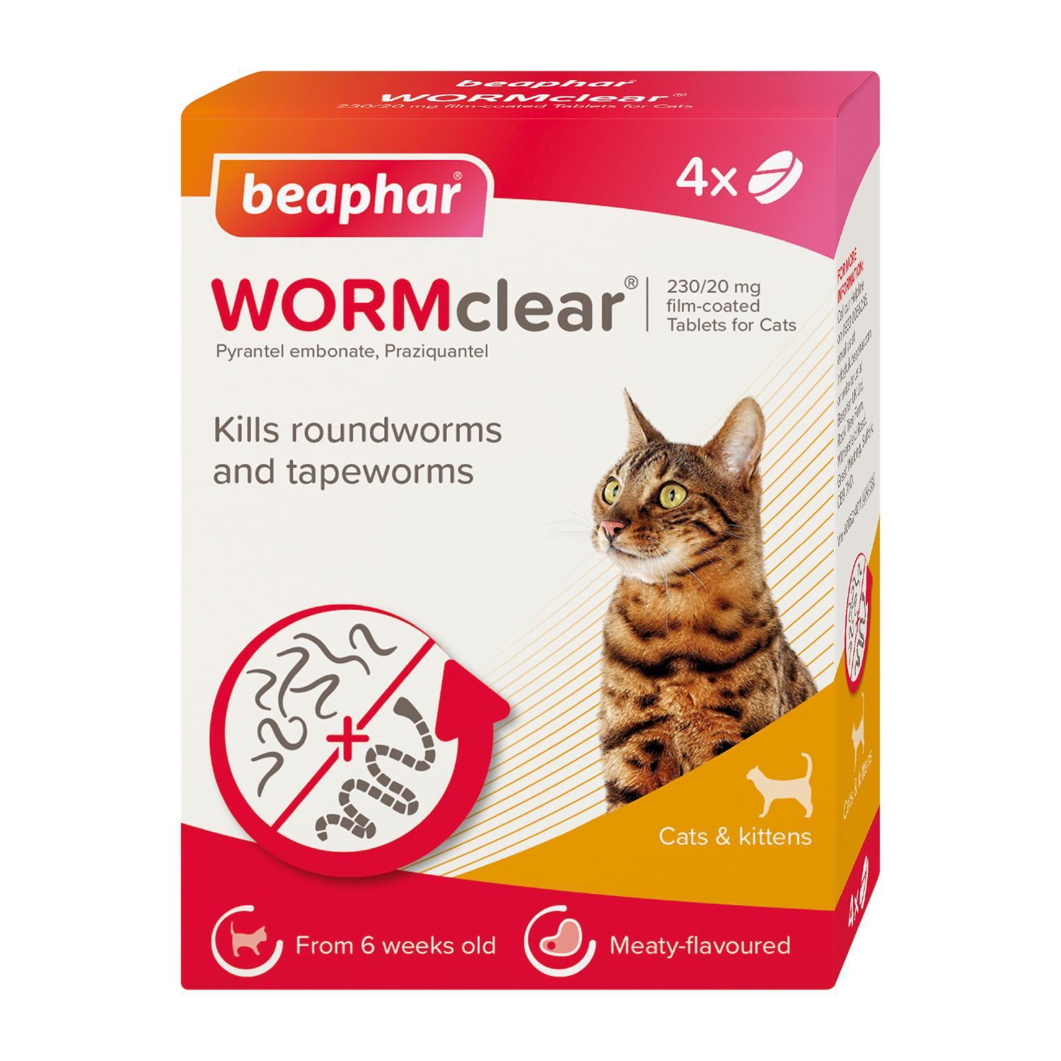 Beaphar WormClear Worming Tablets for Cats x 4