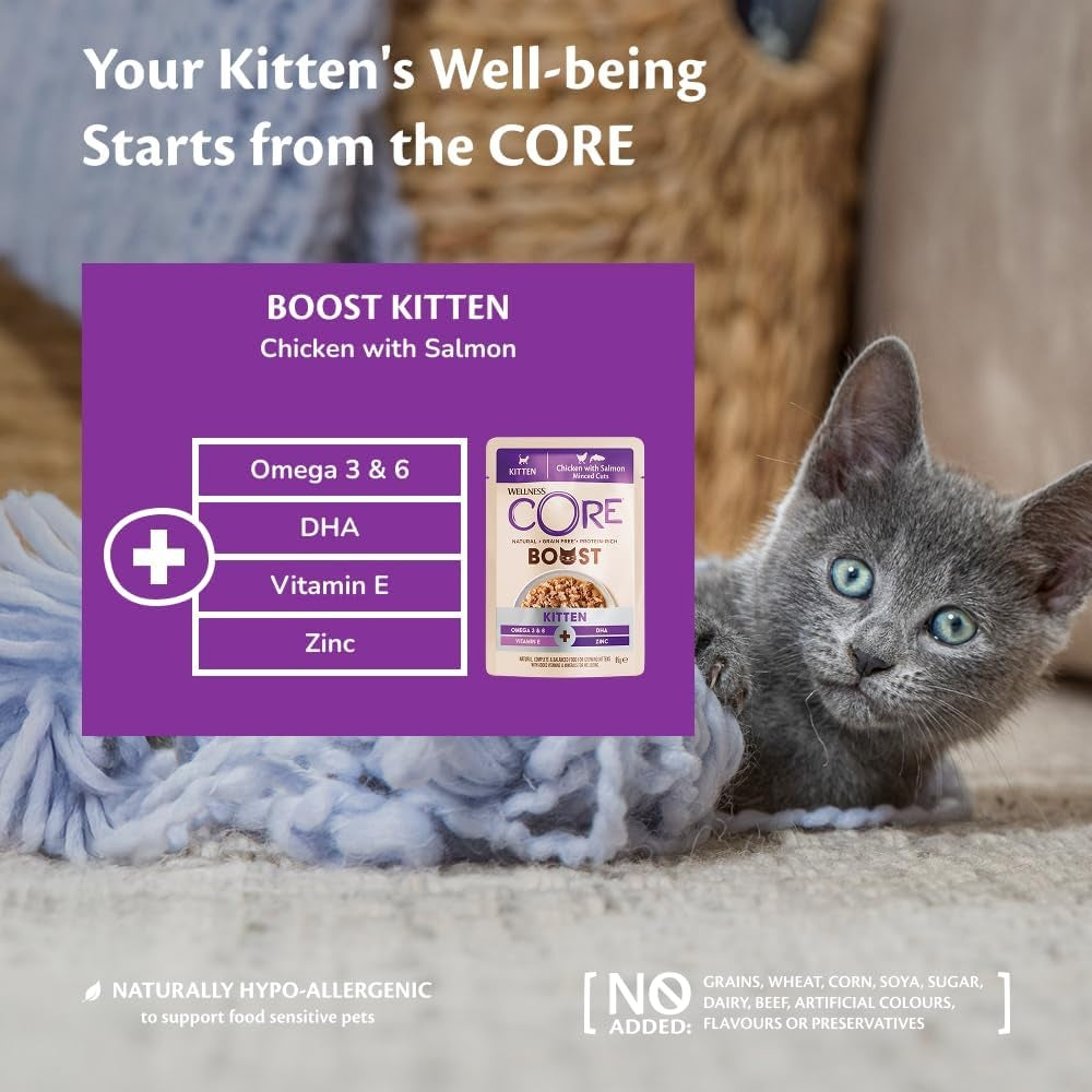 Wellness CORE Cat Boost Kitten Chicken with Salmon 14 x 85g