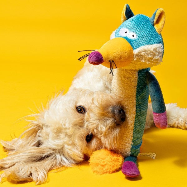 Animal Instincts Teal Tails Ted the Fox Plush with Squeaker