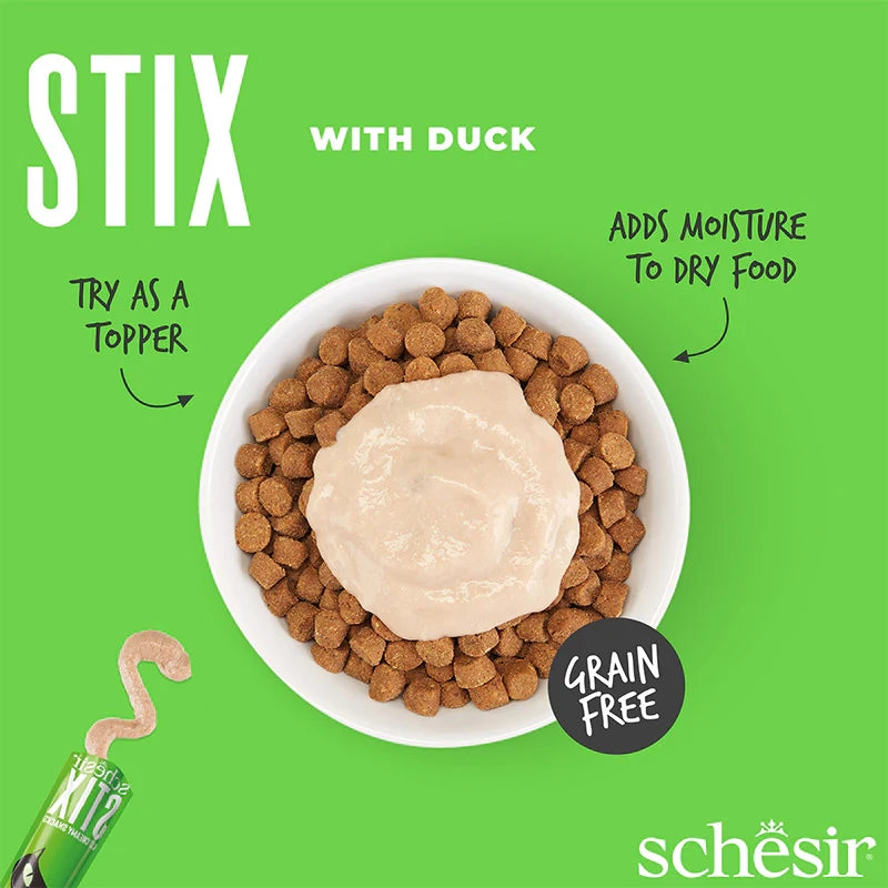 Schesir Stix Cat Treats with Duck in Cream 6 x 15g