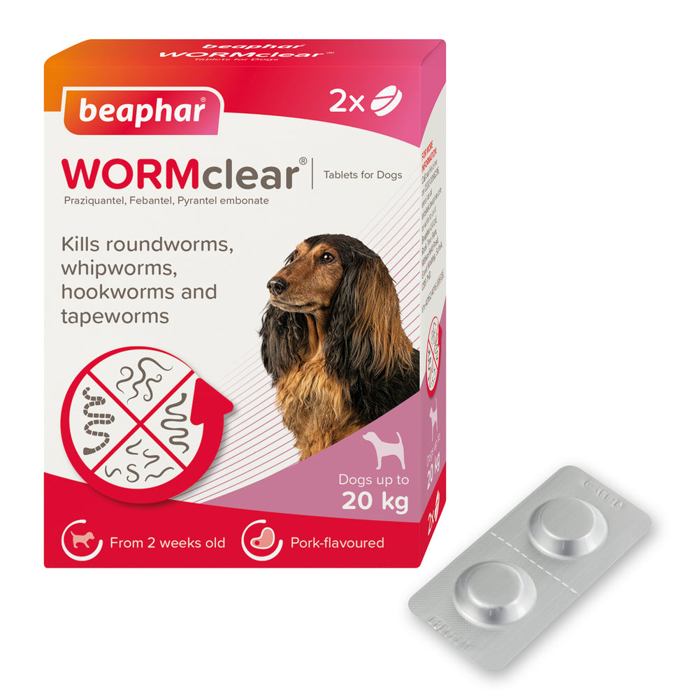 Beaphar WORMclear for Small Dogs up to 20kg Worming Tablets x 2