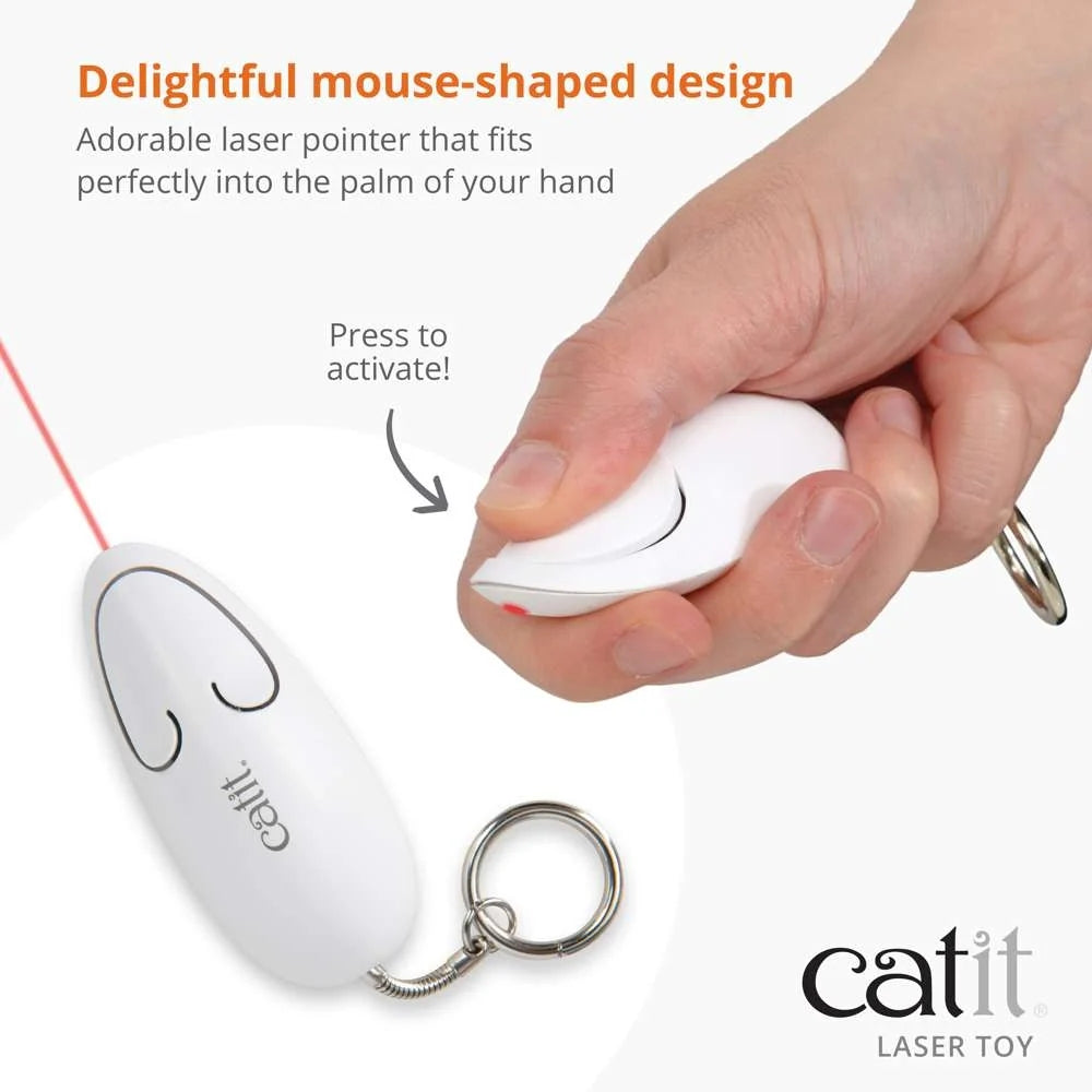 Catit Laser Toy – Mouse-Shaped Cat Laser Pointer with Keyring