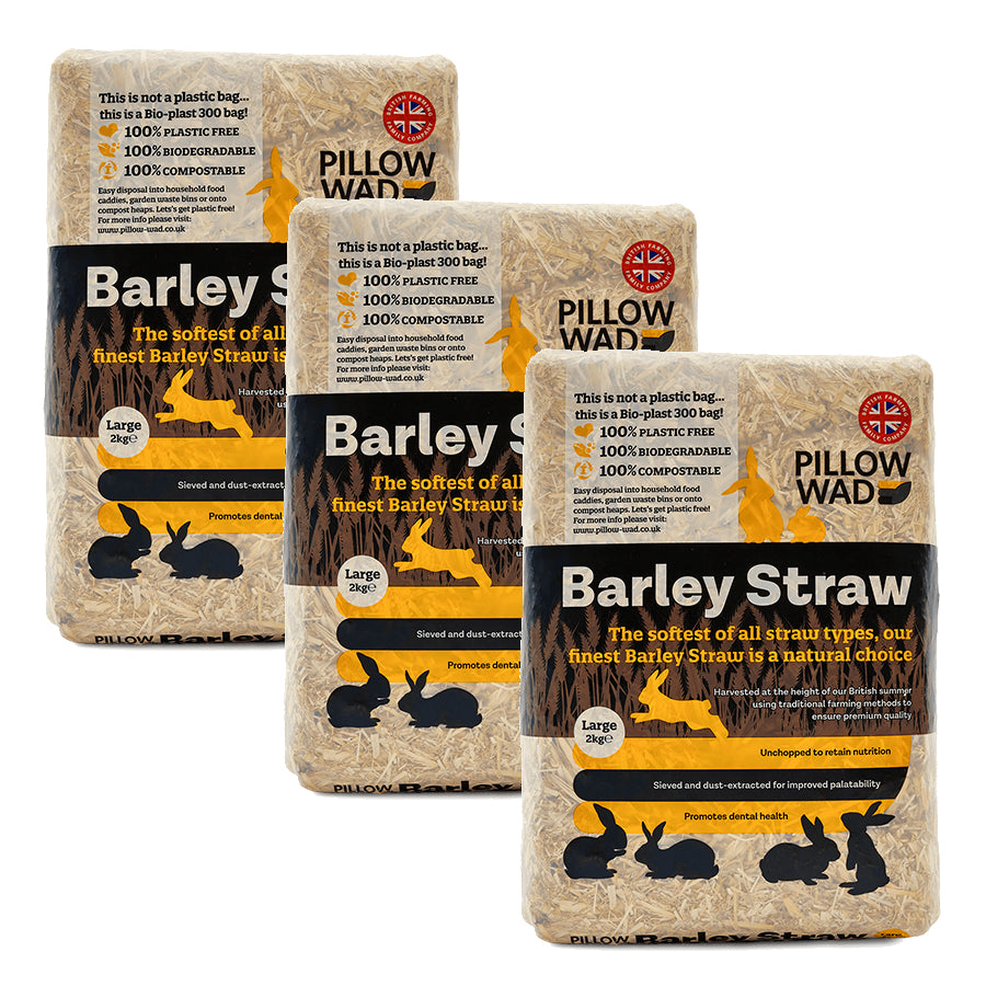 Pillow Wad Bio Barley Straw Large x 3 VALUE PACK 6kg