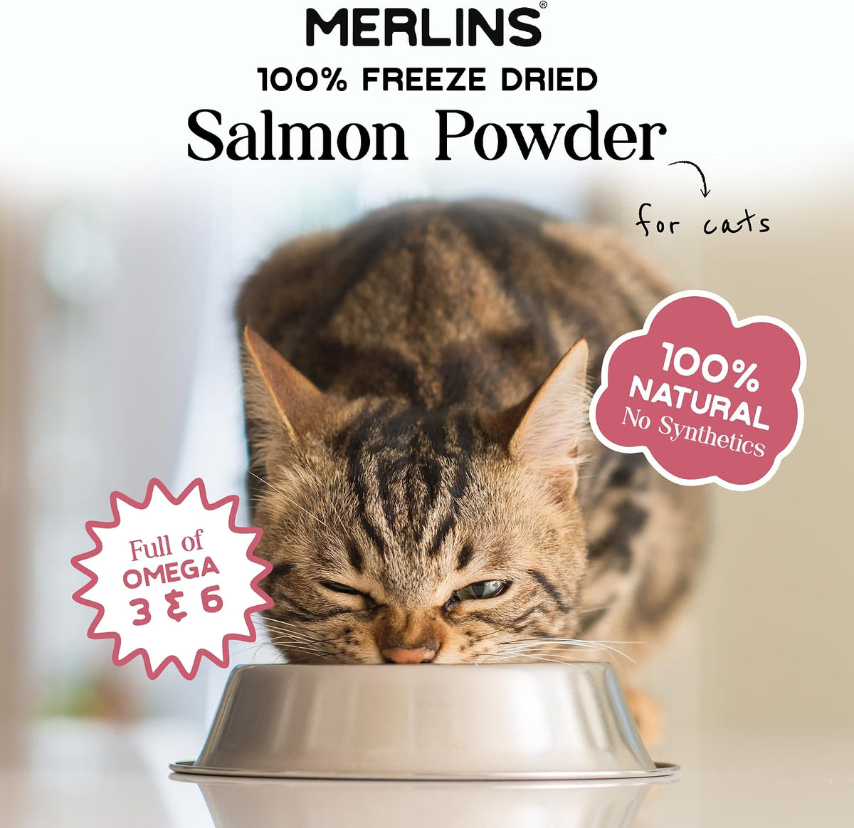 Merlins 100% Freeze Dried Salmon Powder for Cats & Dogs – 100g