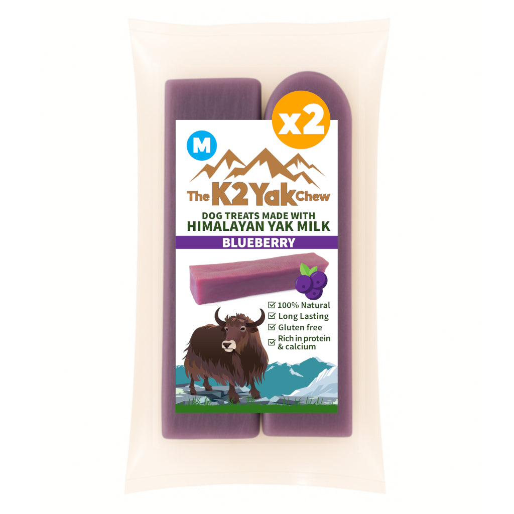 K2 Yak Chews Dog Treats Blueberry Medium