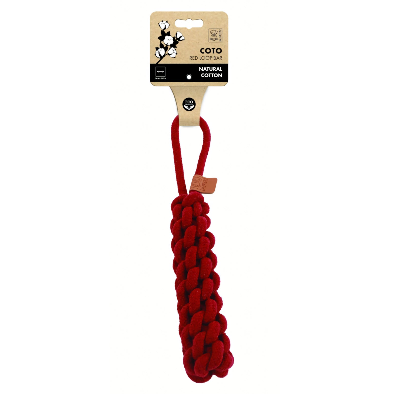 M-PETS Coto Loop Bar Natural Cotton Rope Dog Toy – 34cm