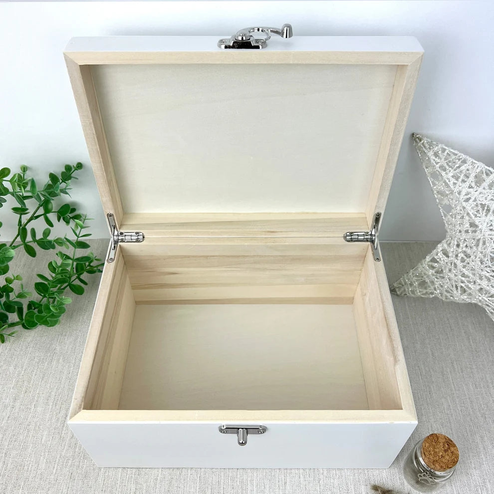 Personalised White Wooden Sketch Pet Photo Memorial Keepsake Box 3 Sizes