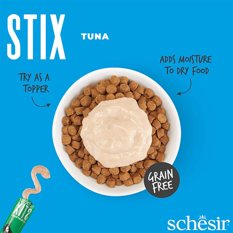 Schesir Stix Cat Treats with Tuna in Cream 6 x 15g