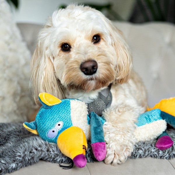 Animal Instincts Teal Tails Ted the Fox Plush with Squeaker