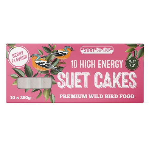 Suet To Go Suet Cakes Berry Flavour Blocks Wild Bird Treat 10 x 280g