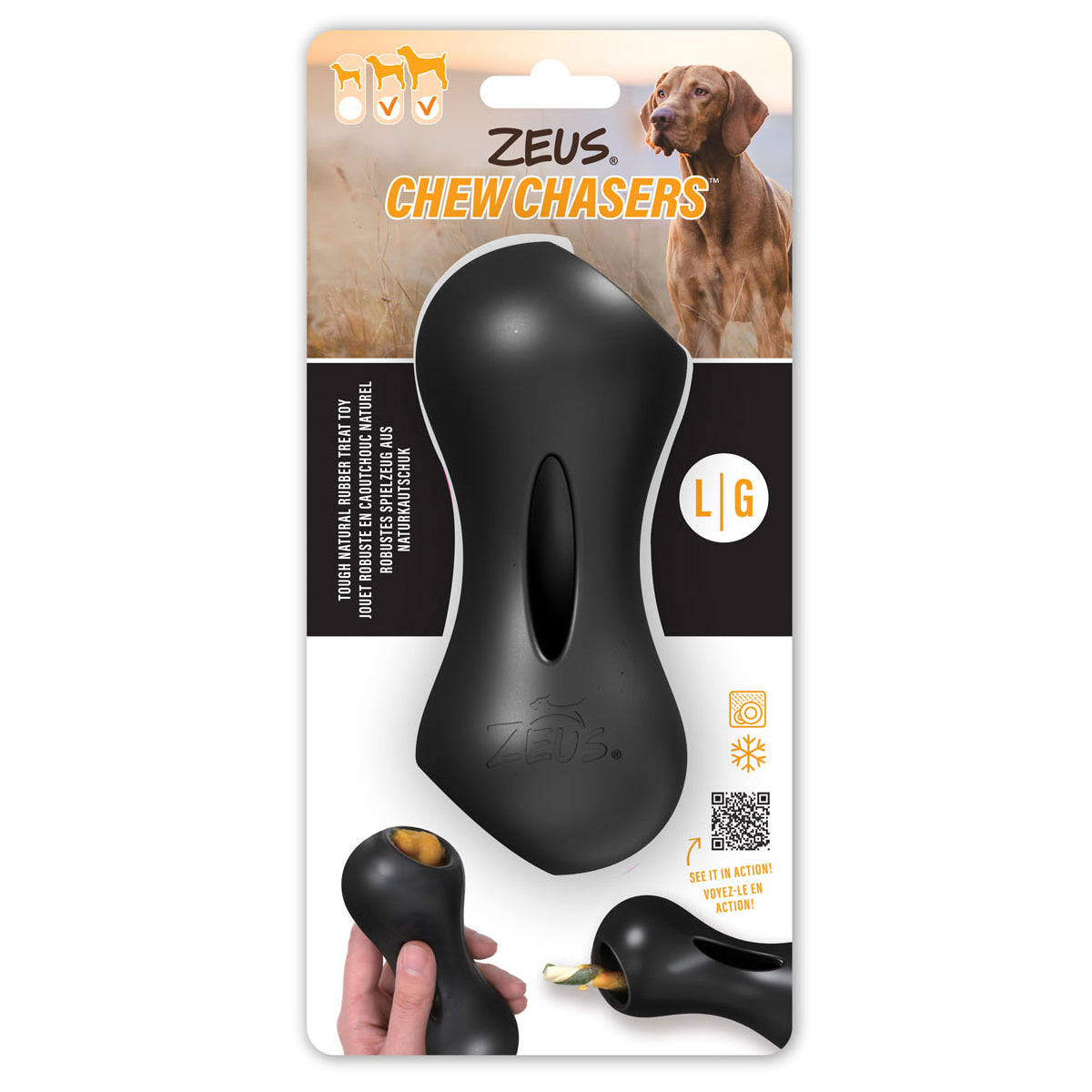 Zeus ChewChasers Dog Toys Treat Peanut 2 Sizes