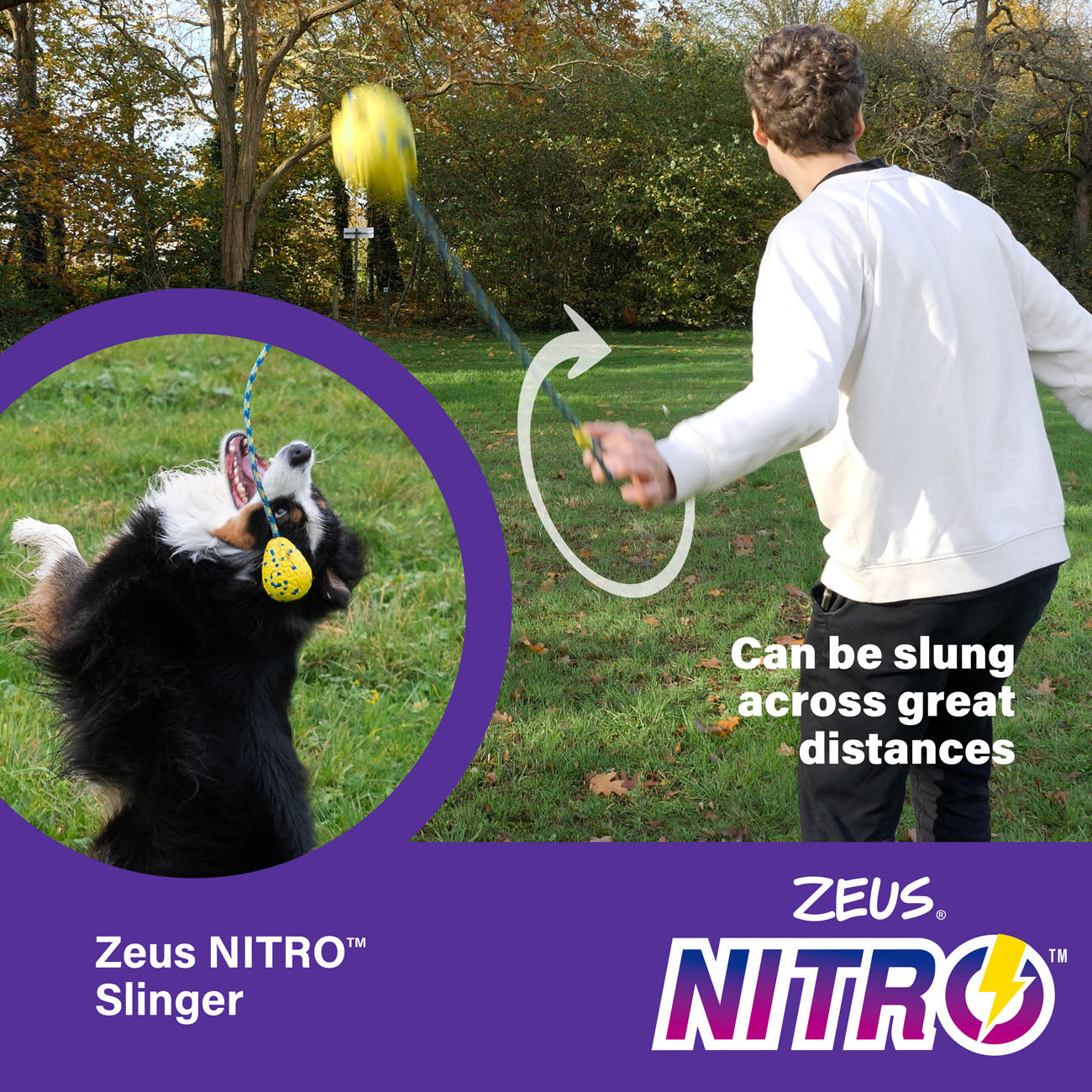 Zeus NITRO Weighted Slinger w Rope Dog Toy