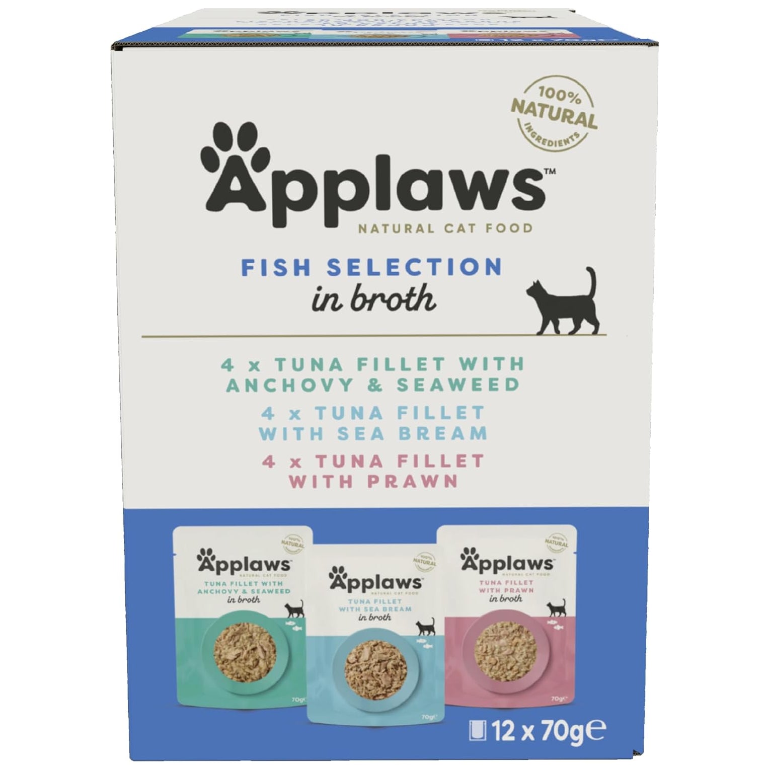 Applaws Cat Pouch Fish Selection in Broth 12pk 70g