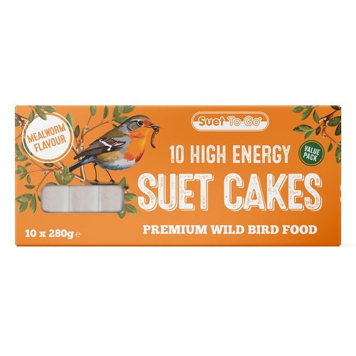 Suet To Go Suet Cakes Mealworm Flavour Blocks Wild Bird Treat 10 x 280g