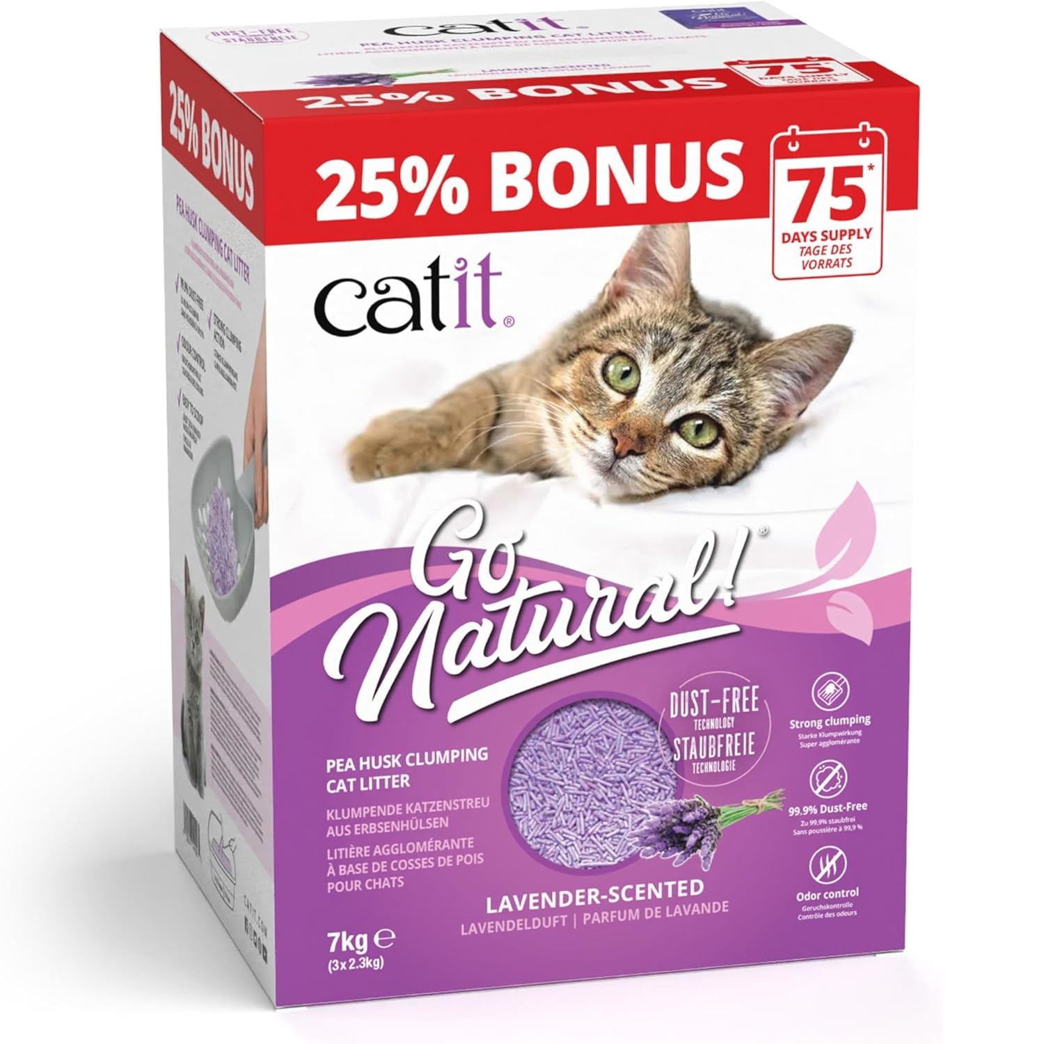 Catit Go Natural Pea Husk Litter BONUS EXTRA 25% 17.5L Lavender