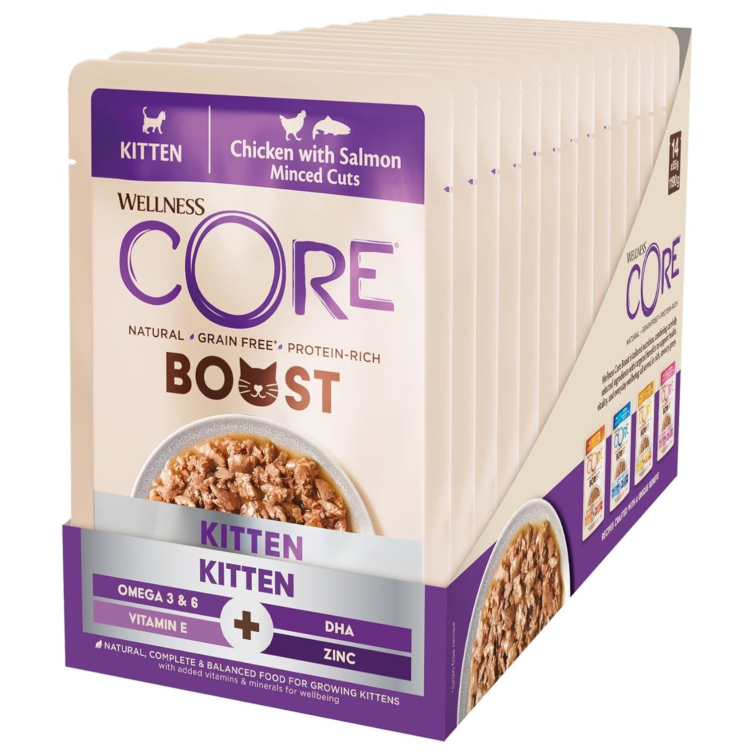 Wellness CORE Cat Boost Kitten Chicken with Salmon 14 x 85g