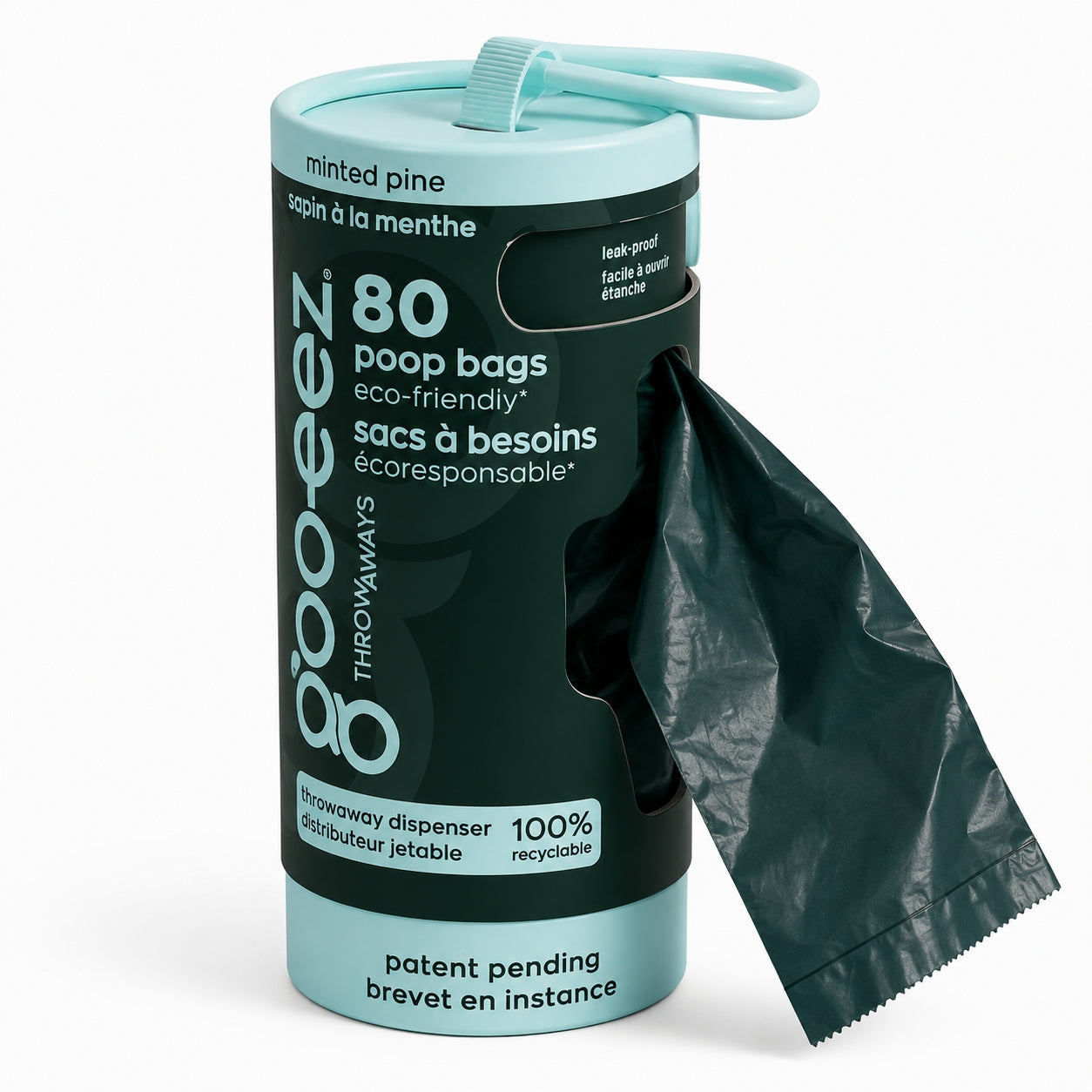 Goo-eez Dog Poo Bag Dispenser - Minted Pine (80 Bags)