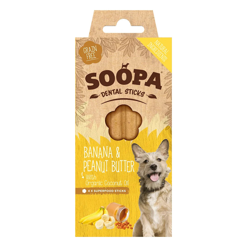 Soopa Pets Dental Sticks Banana and Peanut Butter 100g