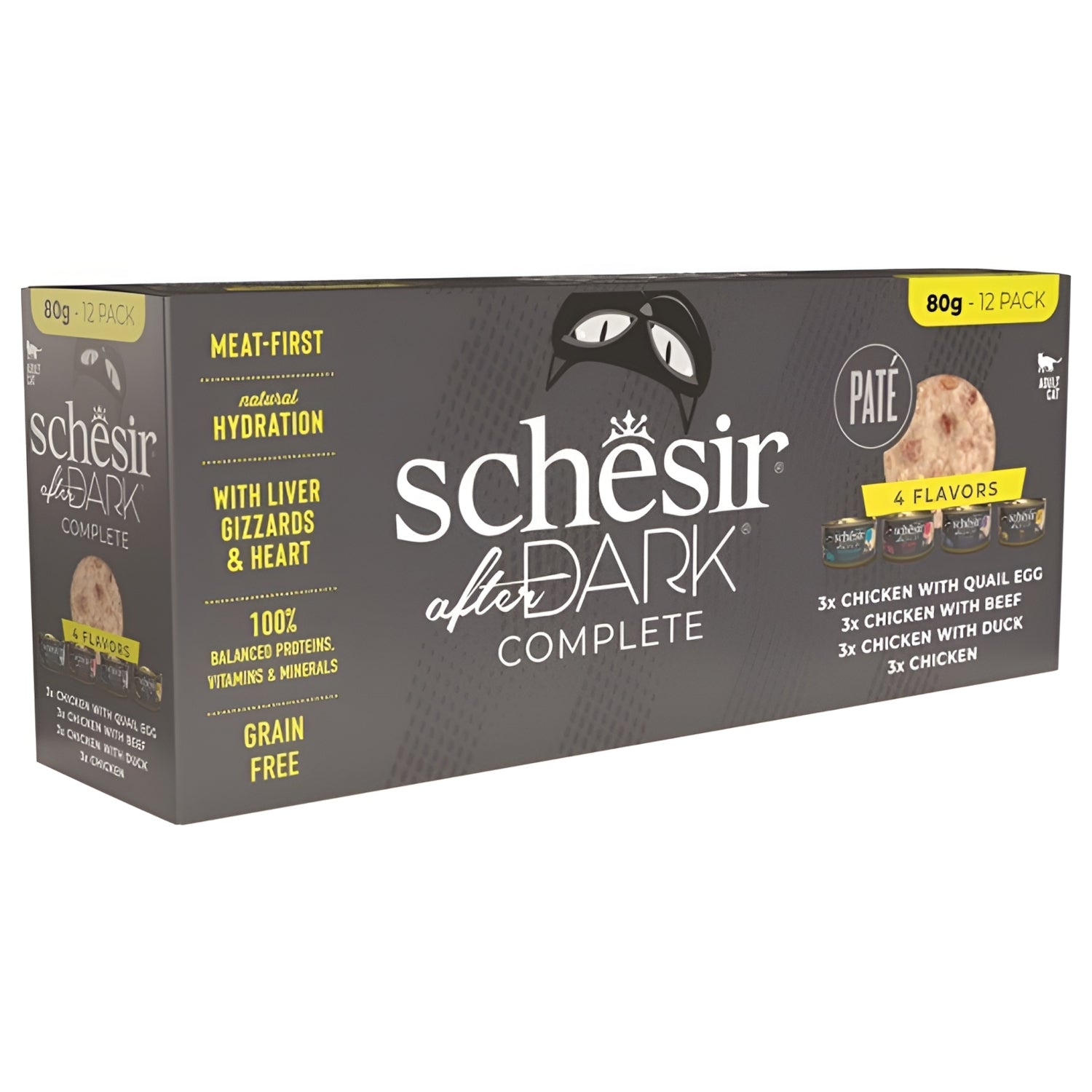 Schesir After Dark Pate Variety Pack Adult Cat Mixed 12 x 80g