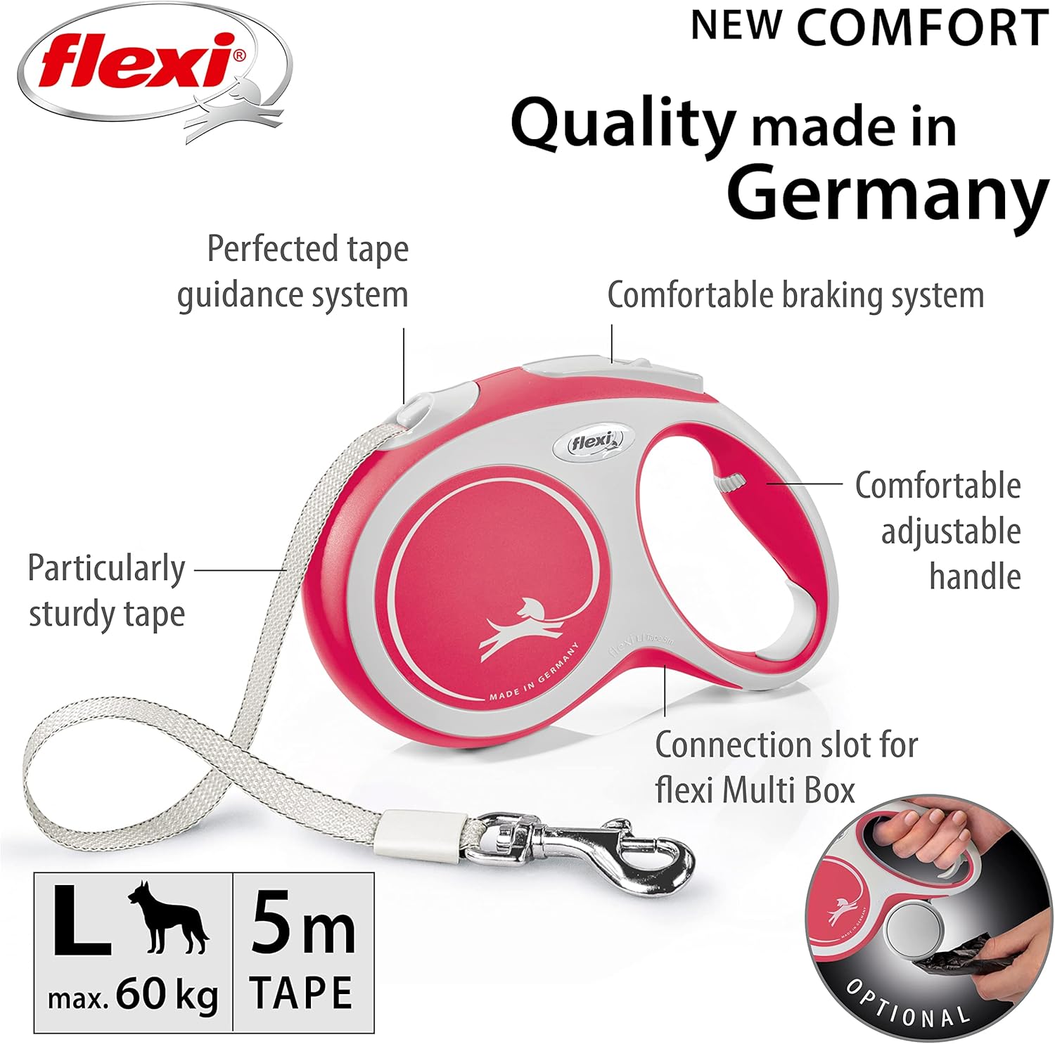 Flexi Comfort Retractable Tape Dog Leads Large 5m