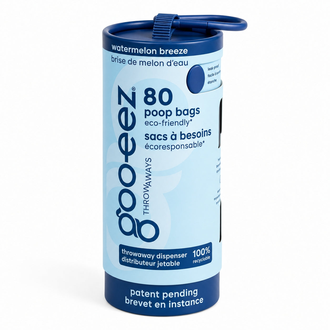 Goo-eez Throwaways Dog Poo Bag Dispenser - Watermelon Breeze (80 Bags)