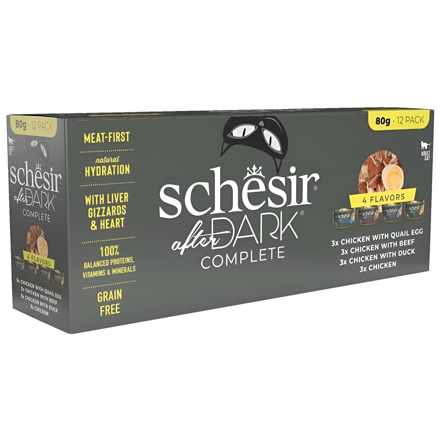 Schesir After Dark Wholefood Variety Pack Adult Cat Mixed 12 x 80g