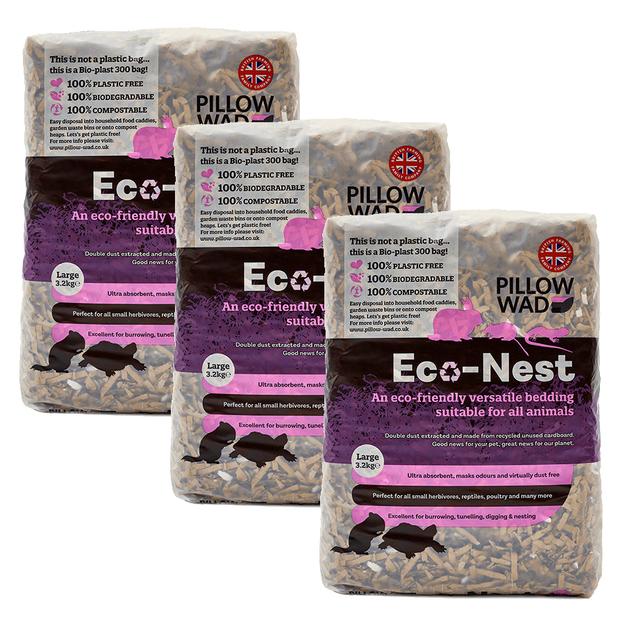 Pillow Wad Bio Eco-Nest Bedding Large x 3 VALUE PACK 9.6kg