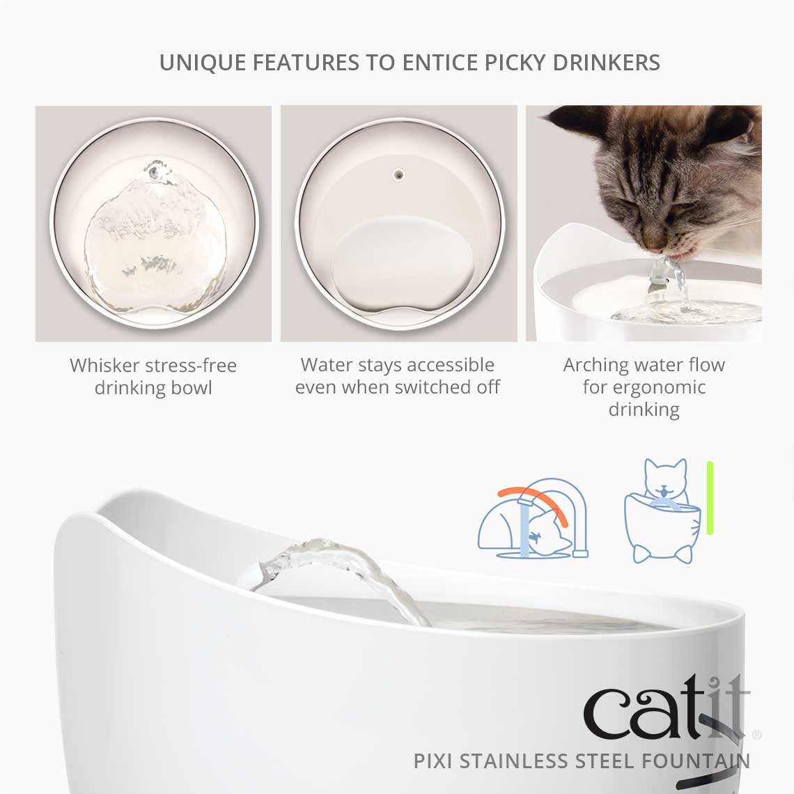 Catit fresh and outlet clear stainless steel fountain