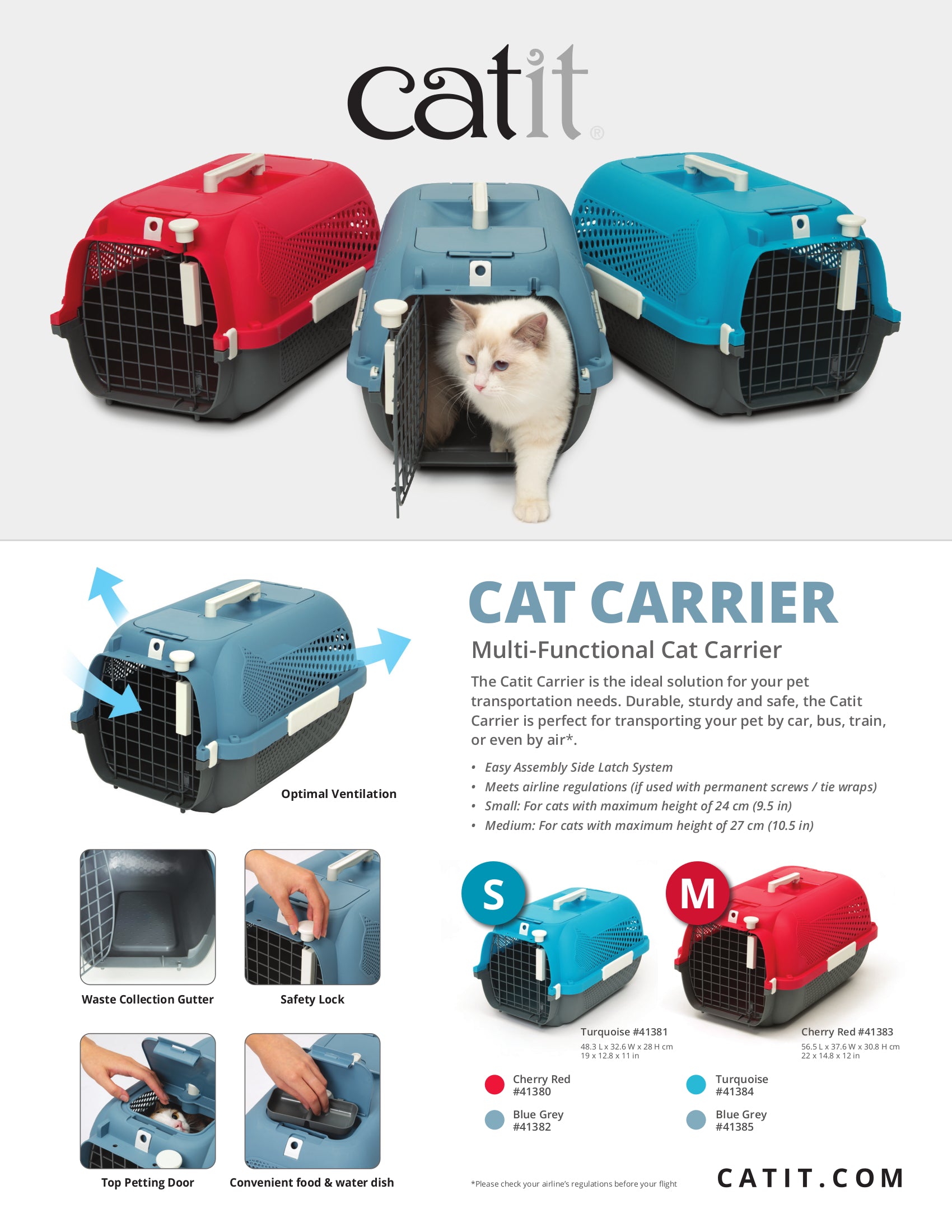 Catit Voyageur Cat Small Dog Carriers Blue 2 Sizes