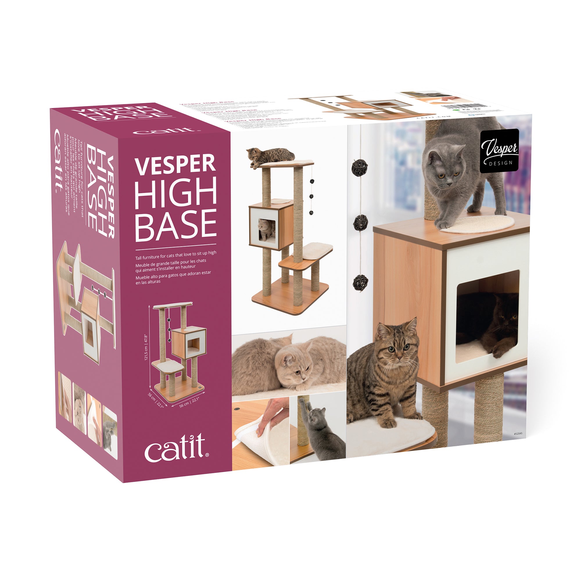 Catit vesper cat scratcher box store large walnut