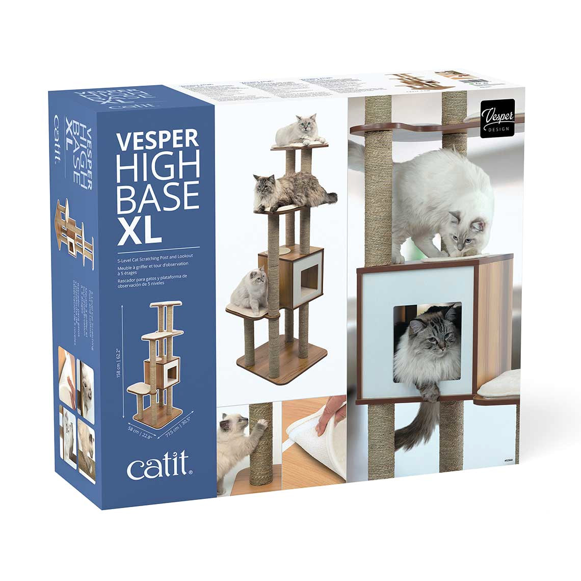 Catit vesper cat cheap scratcher box large walnut