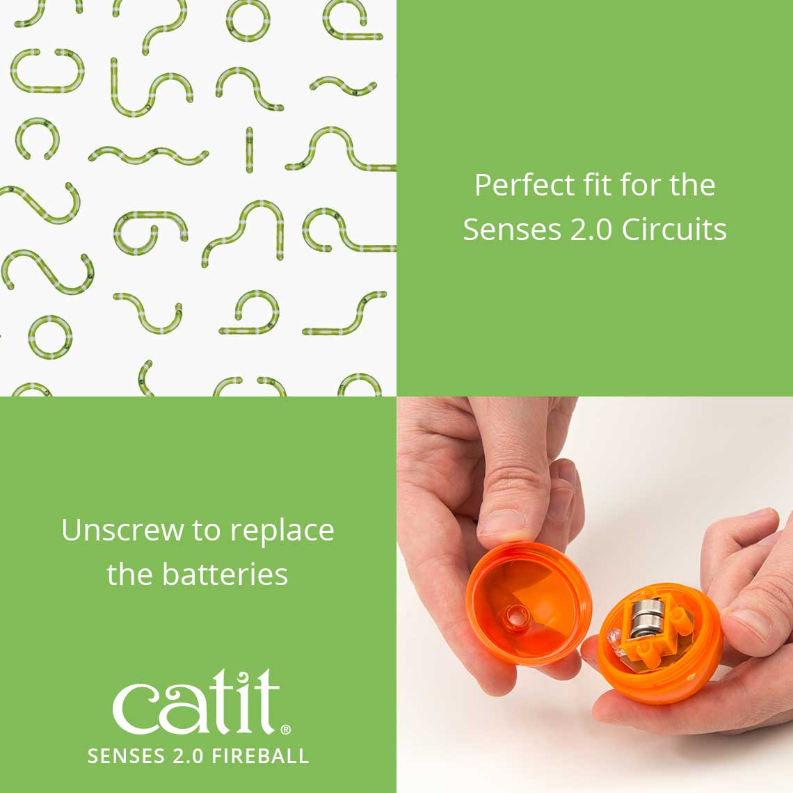 Catit Senses 2.0 Fireball Motion-activated Light-up Ball